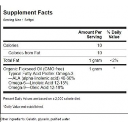 Flaxseed Oil (Ulei seminte de in) 1000 mg 100 Capsule, Swanson Fiecare capsulă moale conține un raport de 4:1 de acizi grași ome