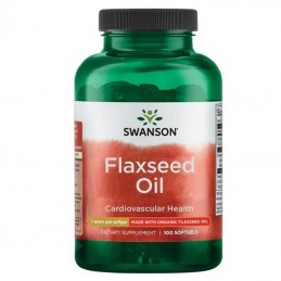 Flaxseed Oil (Ulei seminte de in) 1000 mg 100 Capsule, Swanson Fiecare capsulă moale conține un raport de 4:1 de acizi grași ome