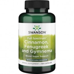 Full Spectrum Cinnamon + Fenugreek + Gymnema 120 Capsule, Swanson Susține funcția metabolică
Suport sinergic a trei ingrediente
