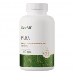 PABA Vege, 500 mg, 120 Capsule, OstroVit Beneficii PABA: este benefic pentru piele, beneficii antioxidante, sprijina sanatatea s
