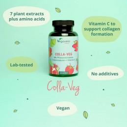 Colagen Vegan Complex 120 Capsule, Vegavero Colagen Vegan reprezinta un supliment alimentar care ajuta la intarirea sintezei fib
