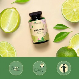 Bergamot Extract 625 mg 120 Capsule, Vegavero BENEFICII BERGAMOT: poate reduce nivelul de cortizol (hormonul stresului), favoriz