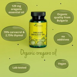 Oregano Oil Organic (Ulei de Oregano Bio) - 90 Capsule, Vegavero Beneficii Ulei de Oregano - ajuta la functionarea sistemului re