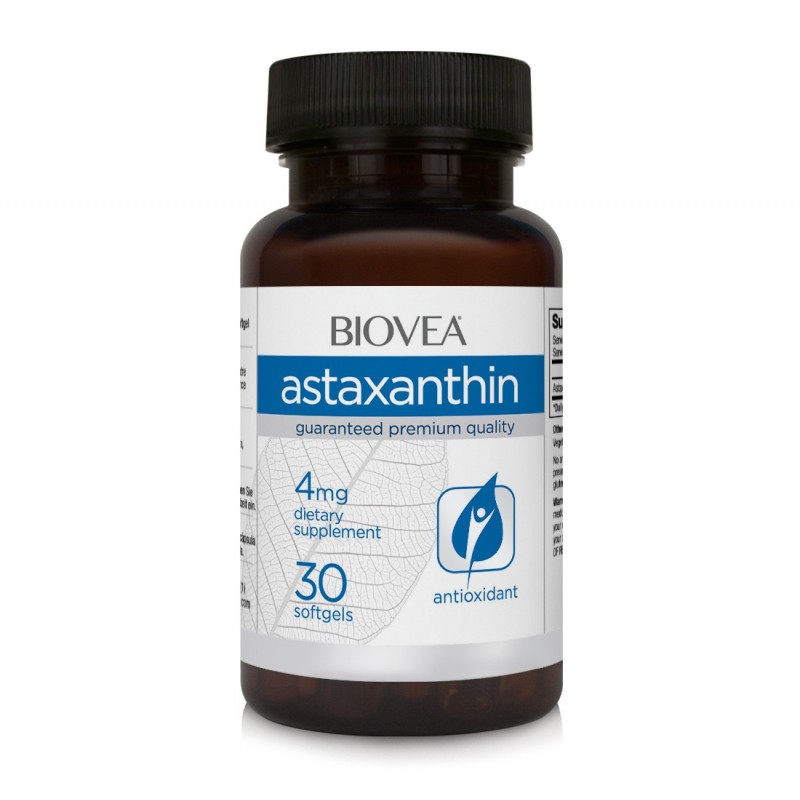 Astaxantina 4mg 30 Capsule, Antioxidant puternic pentru protectia celulelor, creste imunitatea organismului Beneficii Astaxantin