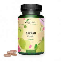 Saffron (Sofran) extract 120 Capsule, Vegavero Sofran extrat beneficii: stare de spirit buna si echilibrul mental, este un antio