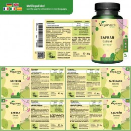 Vegavero Saffron Extract 30 mg 120 Capsule – Stare de Spirit Extract de șofran 30 mg standardizat pentru susținerea stării de sp