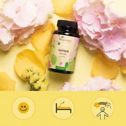 Saffron (Sofran) extract 120 Capsule, Vegavero Sofran extrat beneficii: stare de spirit buna si echilibrul mental, este un antio
