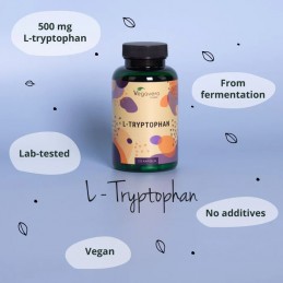 Vegavero L-Tryptophan 500 mg 120 Capsule – Suport Somn Odihnitor L-Tryptophan (Triptofan) beneficii: tulburare somn și insomnie,