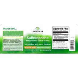 Sulforaphane din Broccoli Sprout Extract, 400mcg - 60 Capsule, Swanson Beneficii sulforaphane din broccoli: are proprietati anti