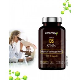 Vitamina D3 + K2 MK-7 90 Capsule, Essensey SURSĂ BOGATĂ DE VITAMINĂ D3 ȘI K2 ÎN FORMĂ MK7 CU ABSORBARE PUTERNICĂ
MENAQUINONA-7 E