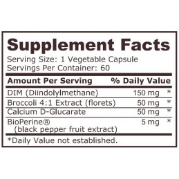 DIM Complex + Bioperine (Diindolylmethane) 150 mg 60 Capsule, Pure Nutrition USA - restabileste si mentine echilibrul hormonal
-