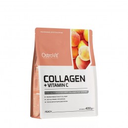 Colagen Hidrolizat + Vitamina C, pulbere, piersici, 400 grame (Anti Riduri si dureri articulare) Beneficii Colagen + Vitamina C: