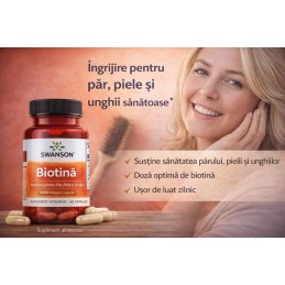 Biotina 5.000 mcg – Formula Premium pentru Par, Unghii si Piele, 100 Capsule Beneficii Biotină 5000 mcg Biotina 5000 mcg contrib