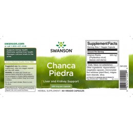 Swanson Chanca Piedra 500 mg – Supliment Natural Antioxidant pentru Echilibru si Detox | 60 capsule 🔹 Beneficii cheie – Chanca P