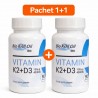 Vitamina D3 4000 UI + K2 (100 µg) – BioKrillOil, Pachet 1+1 (2×90 Tablete)