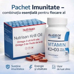 Krill Oil 180 Capsule + Vitamina D3 4000 UI + K2 100 mcg 90 Tablete – Pachet Imunitate & Inima 



✔️ Pachet complet BioKrillOil