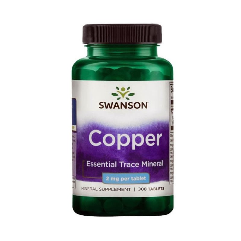 Swanson Copper Chelat 2mg 300 Tablete – Cupru pentru Imunitate Beneficii Cupru: mentinerea tesutului conjunctiv normal, un metab