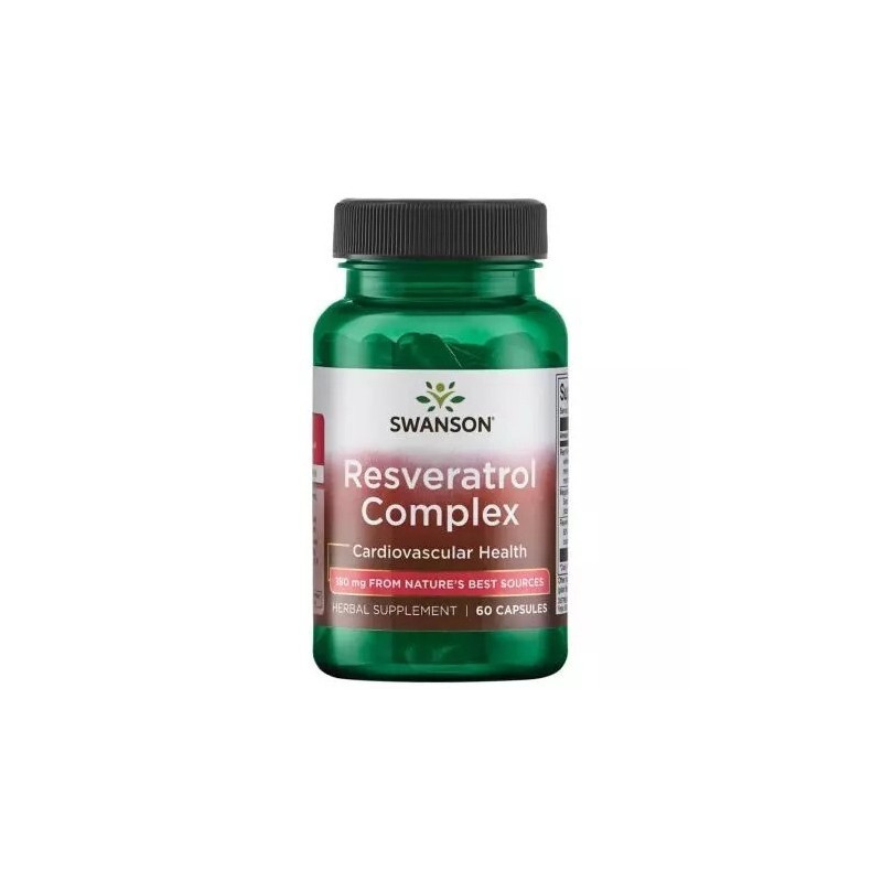 Swanson Resveratrol Complex 60 Capsule – Resveratrol pentru Sanatatea Inimii si Protectie Antioxidanta Beneficii Resveratrol: re