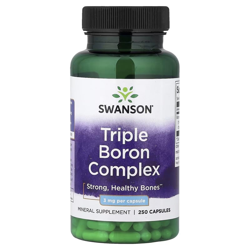 Swanson Bor 3mg 250 Capsule – Triple Boron Complex pentru Sanatatea Oaselor Beneficii bor (boron)  accelereaza ameliorarea ranil