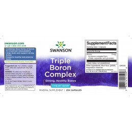 Swanson Bor 3mg 250 Capsule – Triple Boron Complex pentru Sanatatea Oaselor Beneficii bor (boron)  accelereaza ameliorarea ranil