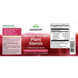 Swanson Plant Sterols Maximum Strength 60 Capsule – Steroli Vegetali pentru Colesterol Swanson Plant Sterols Maximum Strength 60