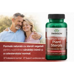 Swanson Plant Sterols Maximum Strength 60 Capsule – Steroli Vegetali pentru Colesterol Swanson Plant Sterols Maximum Strength 60