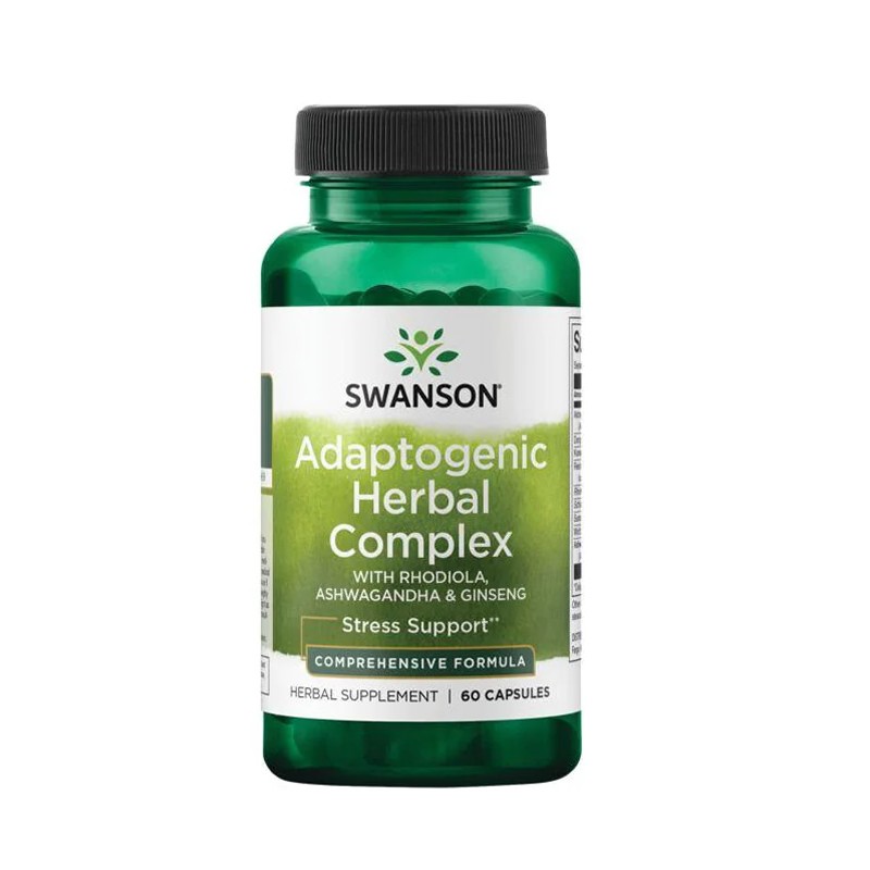 Swanson Adaptogenic Complex 60 Capsule – Rhodiola Ashwagandha Ginseng pentru Energie si Stres Adaptogenic Complex Beneficii: int
