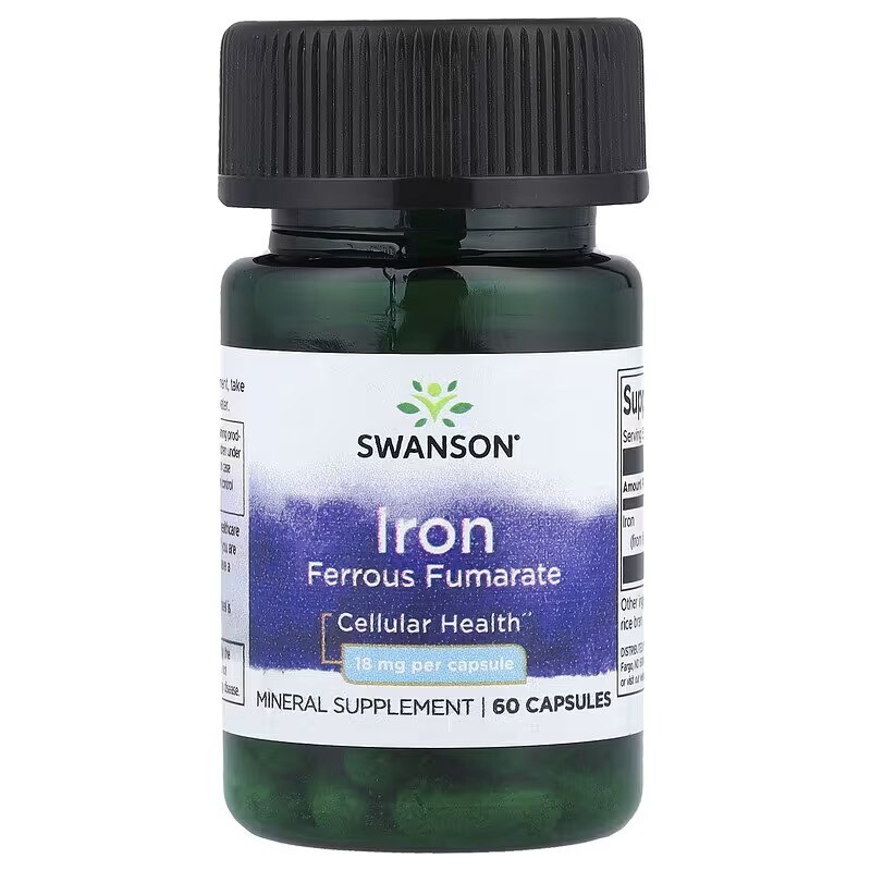 Swanson Iron 18 mg 60 Capsule – Fier pentru Energie si Formarea Globulelor Rosii Beneficiile fierului: are concentratie mare pen