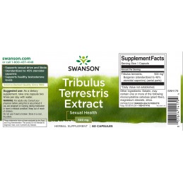 Swanson Tribulus Terrestris Extract 500 mg 60 Capsule – Suport Vitalitate si Performanta Beneficii Tribulus Terrestris: creste i