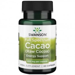 Swanson Full Spectrum Cacao 400 mg 60 Capsule – Raw Cocoa pentru Energie si Vitalitate Swanson Full Spectrum Cacao este cea mai 