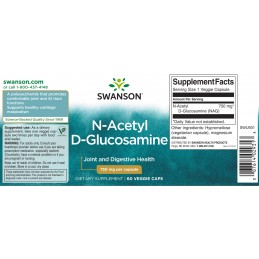 Swanson N-Acetyl D-Glucosamine 750 mg 60 Capsule – Suport Articulatii si Cartilaj Beneficii N-acetilglucozamina: antioxidant si 