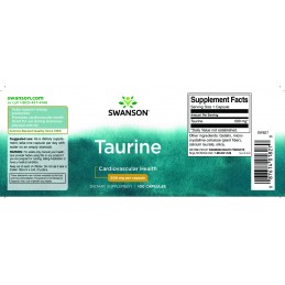 Swanson Taurine 500 mg 100 Capsule – Taurina pentru Energie si Performanta Beneficii L-taurina: sustine metabolismul, imbunatate