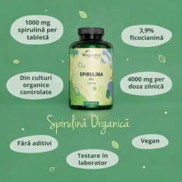 Vegavero Spirulina Organic 1000 mg 300 Tablete – Suport Imunitate Beneficii Spirulina: protejeaza si imbunatateste sanatatea och