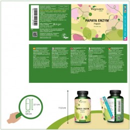 Vegavero Papaya Enzyme 120 Capsule – Enzime Digestive Naturale Beneficii Papaya: arzator de grasimi, ajuta la inlaturarea celuli