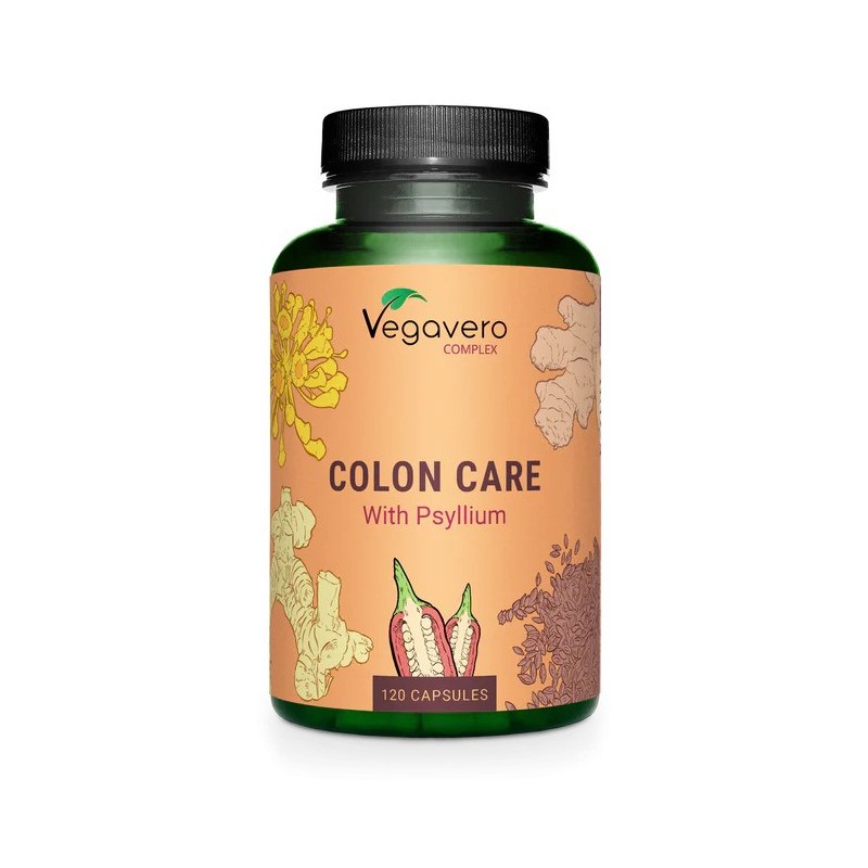 Vegavero Colon Care Complex 120 Capsule – Confort Digestiv Zilnic Beneficii Colon Care Complex: regleaza digestia, are un contin