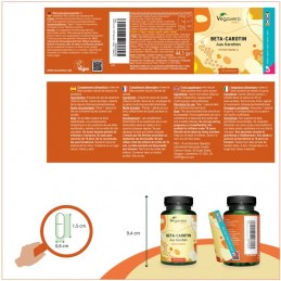 Vegavero Beta Carotene 180 Capsule – Piele Luminoasa BENEFICII BETA CAROTENE: dezvolta un bronz auriu, contribuie la protejarea 