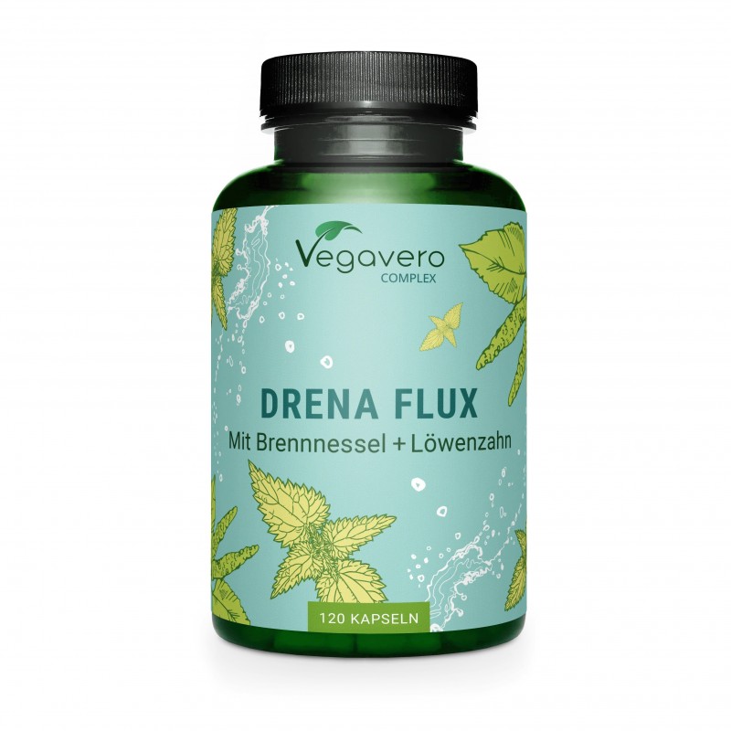 Vegavero Drenaflux Complex 600 mg 120 Capsule – Drenaj Natural BENEFICII DRENAFLUX: reduce retentia de apa, suport natural pentr