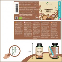 Vegavero Ulei din Seminte de In Bio 500 mg 120 Capsule – Omega 3 Uleiul din seminte de in contine in mod natural cantitati ridic