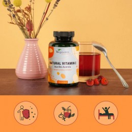 Vegavero Vitamina C Bio 180 Capsule – Imunitate Puternica Beneficii Vitamina C Organica: importanta in producerea de colagen, me