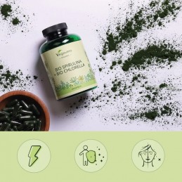 Vegavero Chlorella Spirulina Organic 1000mg 240 Capsule - Suport Imunitate Chlorella + Spirulina Organica beneficii: protejeaza 