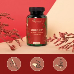 Vegavero VenaFlux Complex 120 Capsule - Suport Circulatie Venoasa BENEFICII VENAFLUX: sprijina buna circulatie, produs din ingre