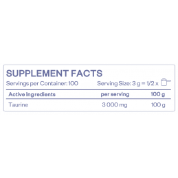 HS Labs Taurina Pudra 1000 mg 300 g – Energie si Performanta Sportivă Beneficii Taurina: sprijină echilibrul zaharului din sânge