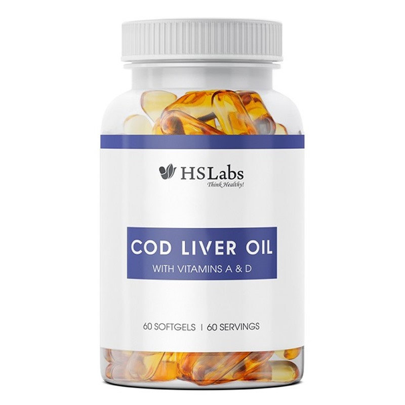 HS Labs Ulei Ficat de Cod 500 mg 60 capsule – Omega 3 Natural Beneficii Ulei de ficat de cod: susține buna funcționare a sistemu
