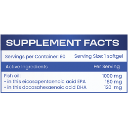 HS Labs Omega 3 1000 mg + Vitamina E 90 capsule – Inima si Creier Beneficiile Omega 3 ulei de peste: ofera un raport de 3:2 baza