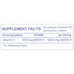 HS Labs Vitamina C 1000 mg 90 comprimate – Imunitate și Antioxidant Vitamina C 1000mg Beneficii: ajuta la producerea colagenului