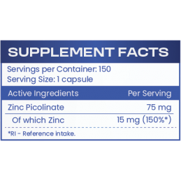 HS Labs Zinc Picolinat 15 mg 150 tablete – Absorbtie Ridicata Beneficii Zinc: se absoarbe usor in organism, imbunatateste sistem