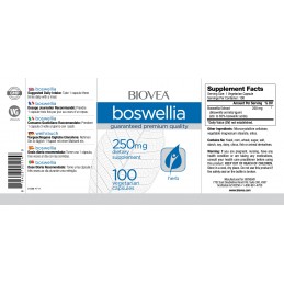 Biovea Extract de tamaie, Boswellia 250mg 100 Capsule Boswellia: Un antiinflamator puternic și natural, fără efecte secundare ne