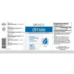 Biovea DMAE 100mg 90 Capsule Beneficii DMAE: promovează sentimente de bunăstare și relaxare, combate pierderea memoriei din cauz