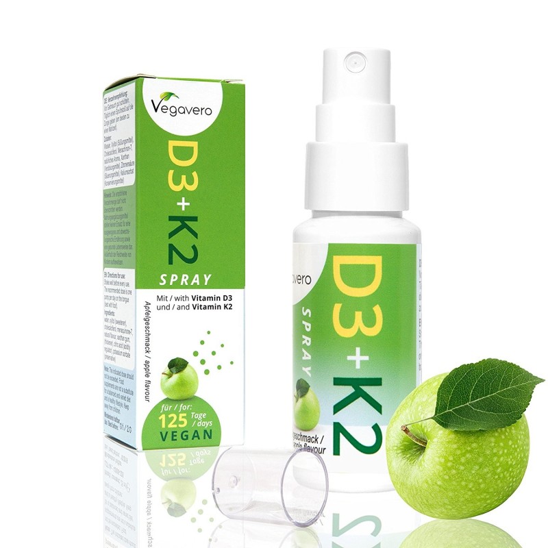 Vegavero Vitamina D3 + K2 (MK-7) Spray | Doar un spray pe zi, 4 luni - 1 | YEO