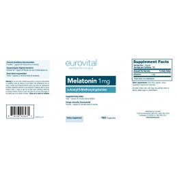 Eurovital MELATONINA 1mg 180 Capsule Beneficii Melatonina: Promovează modele de somn sanatos, poate ajuta la combaterea insomnie